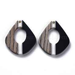 Opaque Resin & Walnut Wood Pendants&nbsp;X-RESI-T035-33