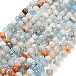Natural Aquamarine Beads Strands&nbsp;G-F591-29A-6mm-04