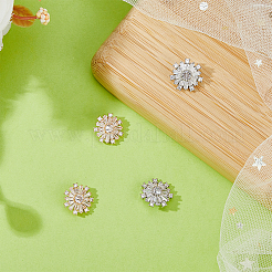 4Pcs 2 Styles Brass & Alloy Micro Pave Clear Cubic Zirconia Shank Buttons&nbsp;DIY-DC0002-66
