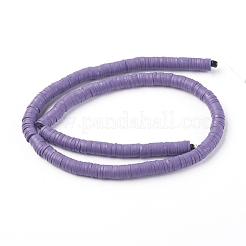 Flat Round Handmade Polymer Clay Beads&nbsp;CLAY-R067-6.0mm-03