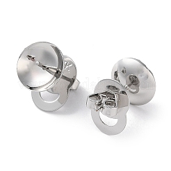 Rack Plating Brass Stud Earring Settings&nbsp;KK-F090-15P-03
