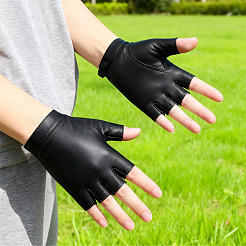 PU Leather Half-finger Gloves&nbsp;AJEW-WH20070-269B
