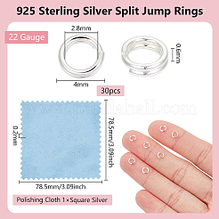 925 Sterling Silver Split Jump Rings&nbsp;FIND-BC0005-42A