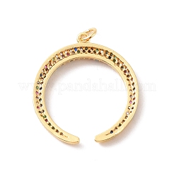 Rack Plating Brass Micro Pave Cubic Zirconia Pendants&nbsp;KK-F852-15G