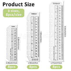 24Pcs 3 Styles Plastic Bookmark Ruler&nbsp;AJEW-FH0006-04B