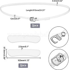 4 Pairs 2 Style Transparent TPU Shoelace & Silicone Stickers&nbsp;DIY-NB0006-70