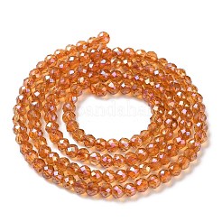 Electroplate Transparent Glass Beads Strands&nbsp;GLAA-H021-01B-FR02
