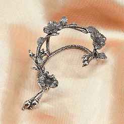 316 Surgical Stainless Flower Cuff Earrings&nbsp;EJEW-C160-05B
