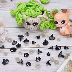 100 Sets 5 Style Oval Plastic Craft Safety Screw Noses&nbsp;DOLL-GF0001-03