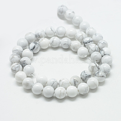Natural Howlite Beads Strands&nbsp;G-T049-6mm-21