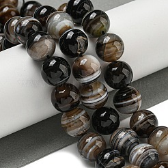 Natural Banded Agate Beads Strands&nbsp;G-NH0023-B01-01