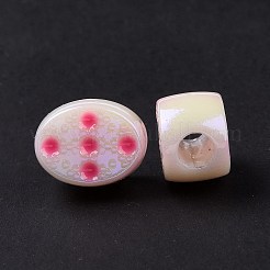 UV Plating Rainbow Iridescent Acrylic European Beads&nbsp;SACR-E009-35