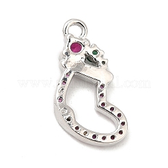 Rack Plating Brass Pave Cubic Zirconia Pendants&nbsp;KK-R150-10P-02
