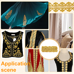 Ethnic Style Polyester Metallic Thread Embroidery Ribbon&nbsp;OCOR-WH0045-17
