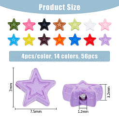 56Pcs 14 Style Spray Painted Alloy Beads&nbsp;FIND-FH0007-83
