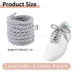 4 Pairs 4 Colors Cotton Shoelaces&nbsp;FIND-FH0012-05