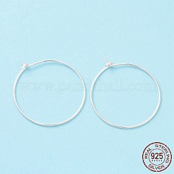 925 Sterling Silver Hoop Earring Findings&nbsp;STER-D035-24S