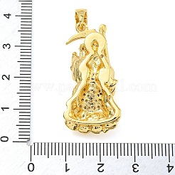 Rack Plating Brass Micro Pave Cubic Zirconia Pendants&nbsp;KK-Z063-09G-03