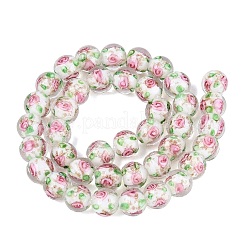 Luminous Handmade Lampwork & Glitter Powder Beads Strands&nbsp;LAMP-Q041-01F