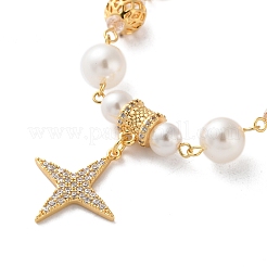Brass Micro Pave Cubic Zirconia Charm Bracelets&nbsp;BJEW-P342-16G