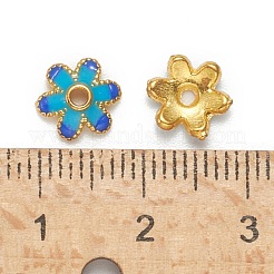 Mixed Brass Enamel Bead Caps&nbsp;KK-L124-09G-RS