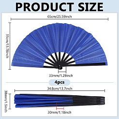 Plastic & Polyester Folding Fan&nbsp;AJEW-WH0678-62A