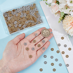 400Pcs 2 Colors Gear Tibetan Silver Spacer Beads&nbsp;TIBEB-PH0005-33