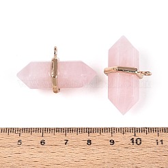 Natural Rose Quartz Double Terminal Pointed Pendants&nbsp;G-N345-09B
