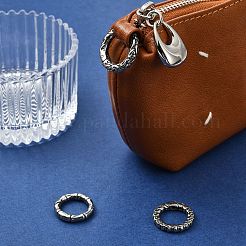 3Pcs 3 Styles 316 Surgical Stainless Steel Textured Spring Gate Rings&nbsp;STAS-CJ0003-28