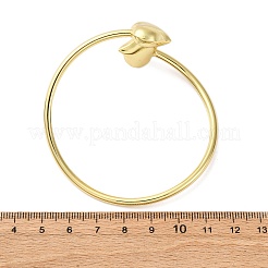Heart Brass Bangles for Women&nbsp;BJEW-Q060-04G