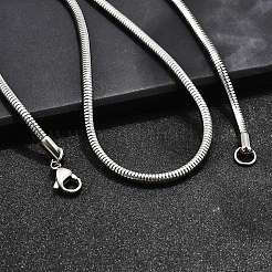 Tarnish Resistant 304 Stainless Steel Snake Chain Necklaces&nbsp;LS-STAS-M174-005P-3.2A