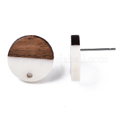 Opaque Resin & Walnut Wood Stud Earring Findings&nbsp;MAK-N032-008A-B06
