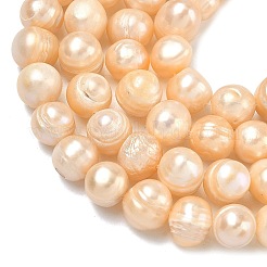 Natural Cultured Freshwater Pearl Beads Strands&nbsp;PEAR-L034-12E