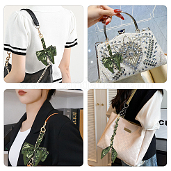 2Pcs 2 Styles Bowknot Polyester & Alloy Bag Extension Chains&nbsp;AJEW-AR0002-03