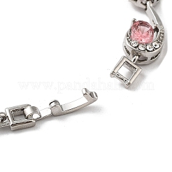Platinum Alloy Teardrop Link Chain Bracelets&nbsp;BJEW-A005-01D