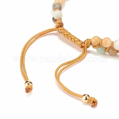Teardrop Gemstone Braided Bead Bracelet&nbsp;BJEW-JB08116