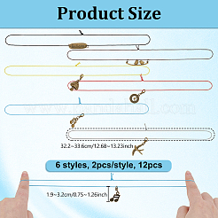 12Pcs 6 Styles Polyester Notebook Elastic Ropes&nbsp;HJEW-OC00391