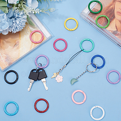 30Pcs 15 Colors Zinc Alloy Spring Gate Rings&nbsp;FIND-FH0005-87B