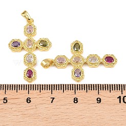 Brass Micro Pave Cubic Zirconia Pendants&nbsp;X-KK-H262-08G