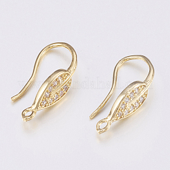 Brass Micro Pave Cubic Zirconia Earring Hooks&nbsp;LS-ZIRC-K075-38G