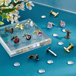 24Pcs 3 Style Rack Plating Brass Cufflinks&nbsp;KK-PH0006-69