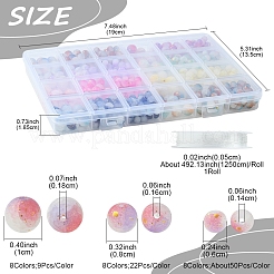 648Pcs 24 Styles Frosted Baking Paint Crackle Glass Beads with Glitter Powder&nbsp;DGLA-FS0001-12