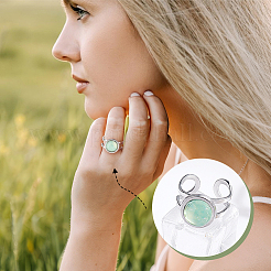 8Pcs 4 Style 201 Stainless Steel Open Cuff Ring Findings&nbsp;STAS-GA0001-54