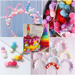 400Pcs 4 Colors Polyester Pom Pom Balls&nbsp;DIY-SC0031-37B