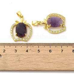 Natural Amethyst Faceted Pendants&nbsp;KK-K362-06G