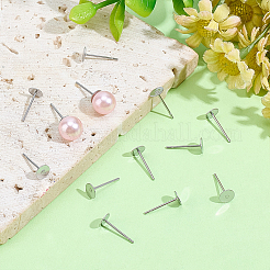 1000Pcs Tarnish Resistant 304 Stainless Steel Stud Earring Settings&nbsp;STAS-ME0001-50B