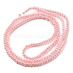 10 Strands Baking Paint Pearlized Glass Pearl Round Bead Strands&nbsp;HY-SZ0001-02A-01