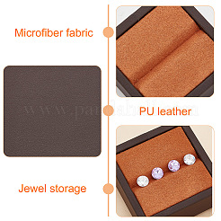 Square Imitation Leather with Fibre Cloth Loose Diamond Jewelry Display Case&nbsp;ODIS-WH0038-23A
