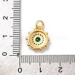 Brass Micro Pave Cubic Zirconia Charms&nbsp;KK-U033-22G-03