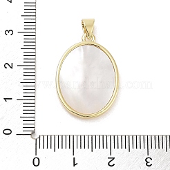 Rack Plating Brass Pave Shell Pendants&nbsp;KK-Z064-28G-04